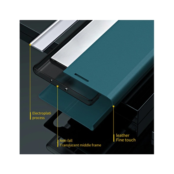 Læg Plånbok Flip Cover Magnetfodral Skyddsskal til Samsung A23-Grön