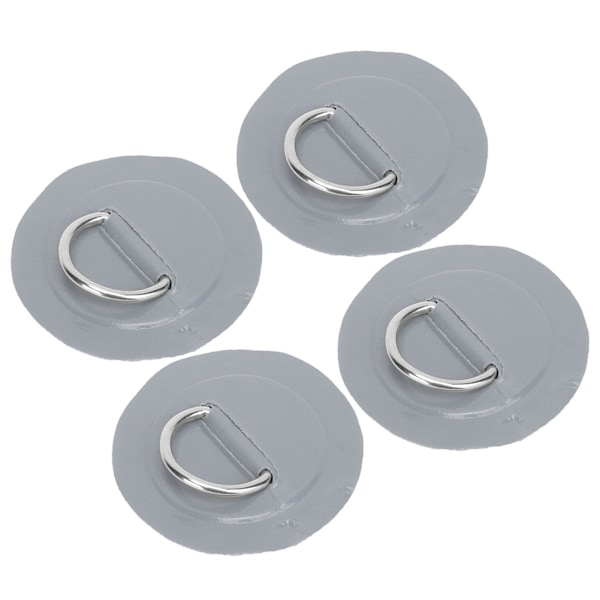 4 stk PVC-lapp med elastisk tausett D-ring lapp bungee tausett rustfritt stål D-ring pute grå