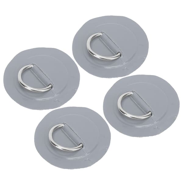 【NX】4 st PVC-lapp elastiskt rep set D-ring lapp bungee cord set rostfritt stål D-ring pad grå