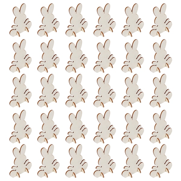 90 kpl Puinen Pupu Leike Rabbit Puulastu Viimeistelemätön Askartelu DIY Kodin Koristelu 3D Koriste