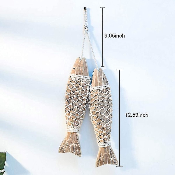 Rustikk Tre Fiskeveggdekor for Strandtema