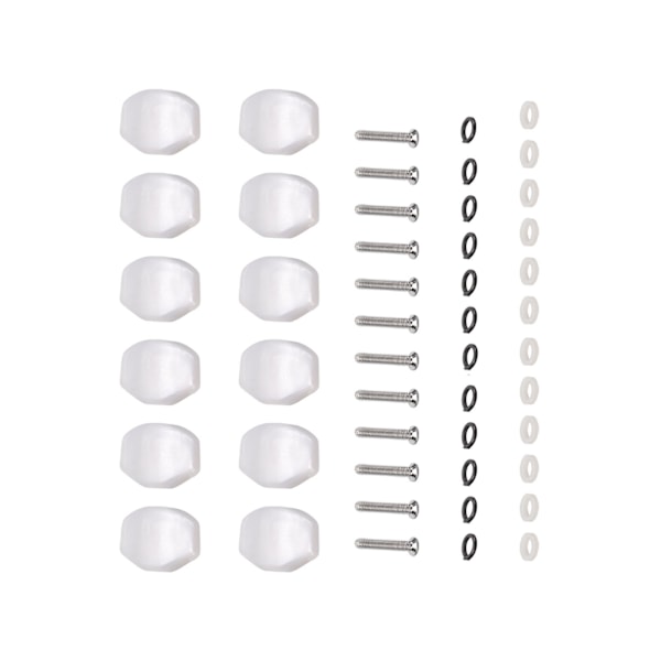 12 st Guitar Tuning Pegs Knappar Plast Maskin Head Tuner Knoppar för Folk Klassiska Gitarrer Små fyrkanter