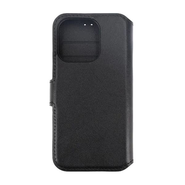 【NX】Kompatibel med iPhone 15 Pro Pung Etui Læder Rvelon - Sort 110 Genuine Leather