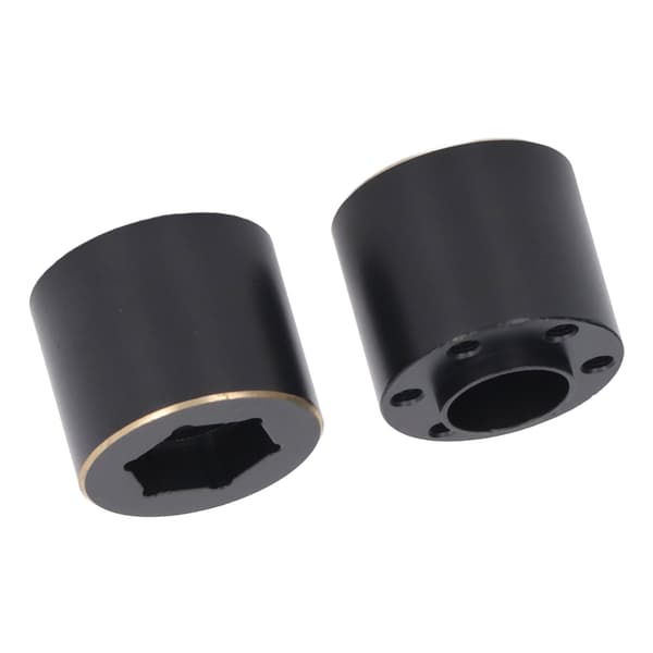 2 stk. 1,9 2,2 tommer hjul Hexnav breddeadapter Messing Sort hjulfælgadapter Kompatibel med fjernstyret bil 18,5 mm / 0,7 tommer