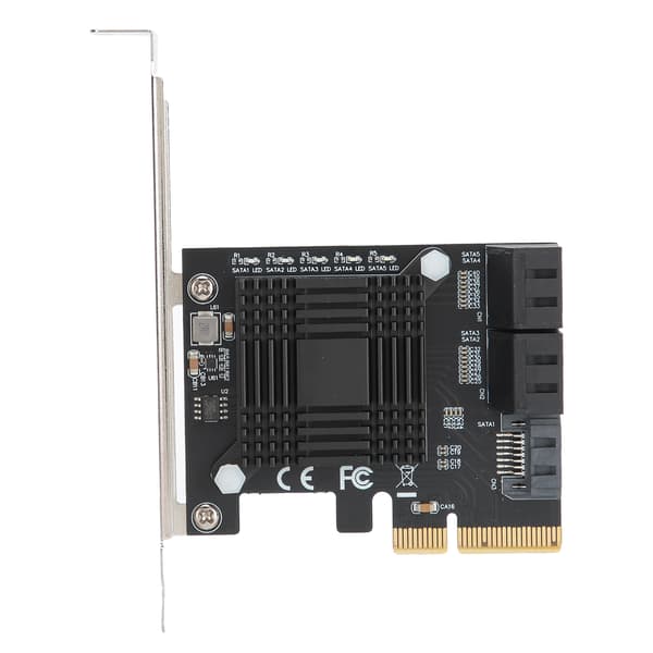 Udvidelseskort PCIE til 5 porte SATA3.0 modulkonverteringskort JMB585-chip til computer