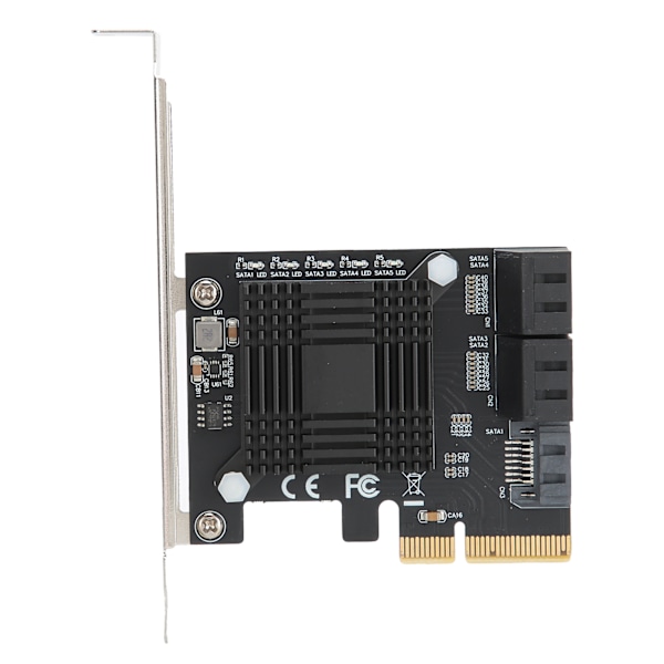 Utvidelseskort PCIE til 5 porter SATA3.0-modulomformerkort JMB585-brikke for datamaskin