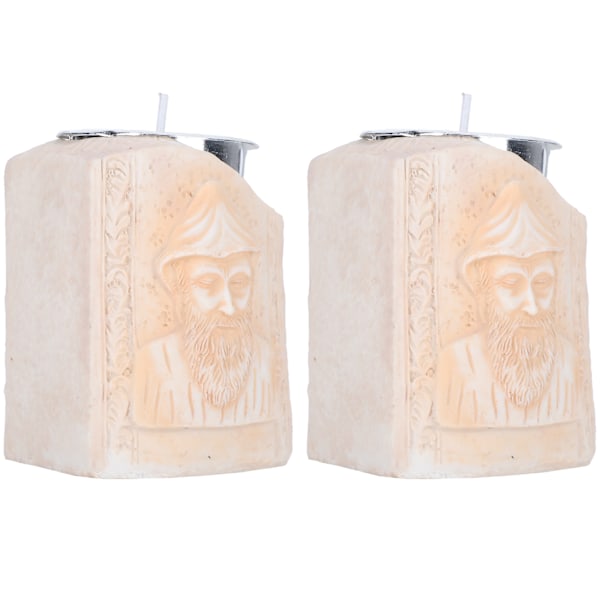 2 stk. Religiøs Statue Lysestake Hjem Resin Dekorasjoner Lysholder Ornamenter