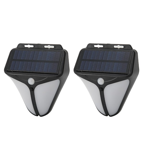 2 stk. Solcelled Bevægelsessensor Alarm Advarselslys Lydalarm Lampe 4 Tilstande Vandafvisende til Hjem Have