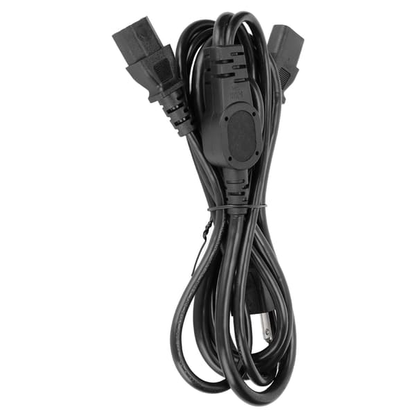Computerstrømkabel 5-15P han til dobbelt IEC320 C13 hun Y-form PC-strømforsyningskabel US-stik 125-250V 2m / 6.6ft (JD3263)