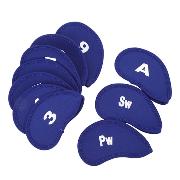 Antal Neopren Golf Iron Cover Set 10 ST Golf Iron Head Covers Golf Iron Sleeve Golf Club Skyddsfodral Safirblå