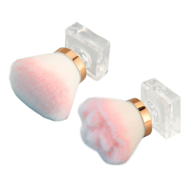 2 stk Makeup Pudderbørste Multifunktionel Bærbar Blød Børste Krystal Base Ail Støv Børste til Makeup Nail Art