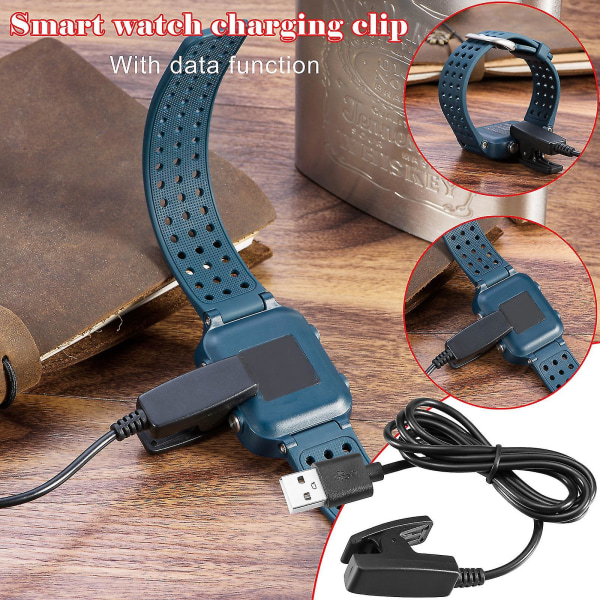 För Garmin-lily Watch Lite Smart Watch Laddkabel Laddningsvagga USB -kabel Black