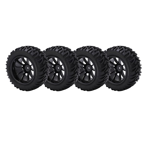 4st RC plastfälgar gummidäck med 10 ekrar set för Monster Trunk 1/8 1/10 RC Car