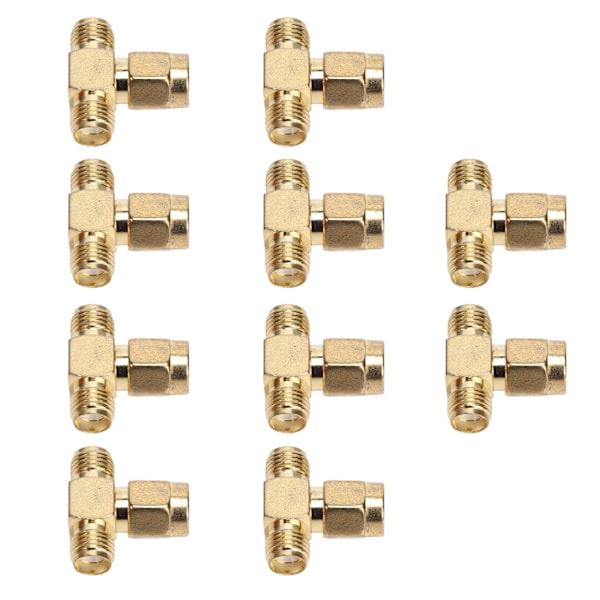 10 st SMA Tee Adapter Wide Bandwidth OFC Radio Frequency Adapter SMA Coax Connector för GPS-system