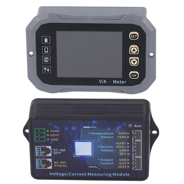 Batterimonitor 400A 2,4 tum Ultra Clear Display med Shunt 0‑120V Spänningsströmmätare