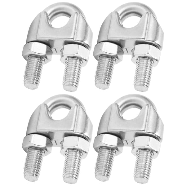 4 stk. 9/16 tommer M14 rustfrit stål wirekabelklemme U-bolt sadelbeslag