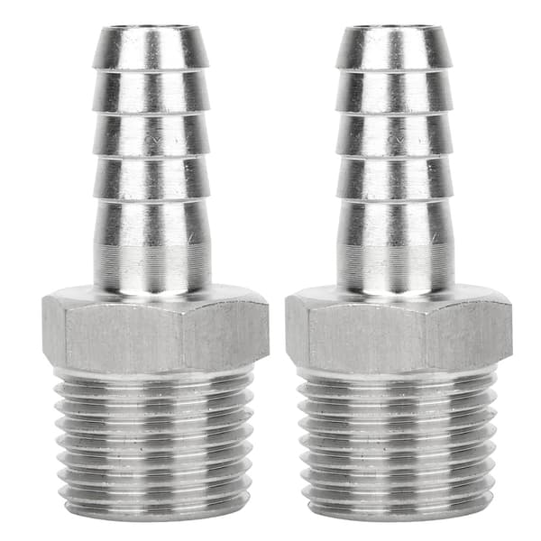 【NX】2 STK 1/2in BSPT udvendigt gevindforbindelsesrørfitting modhageled hurtigkoblingsforbindelse (BSPT 1/2in - 10mm)