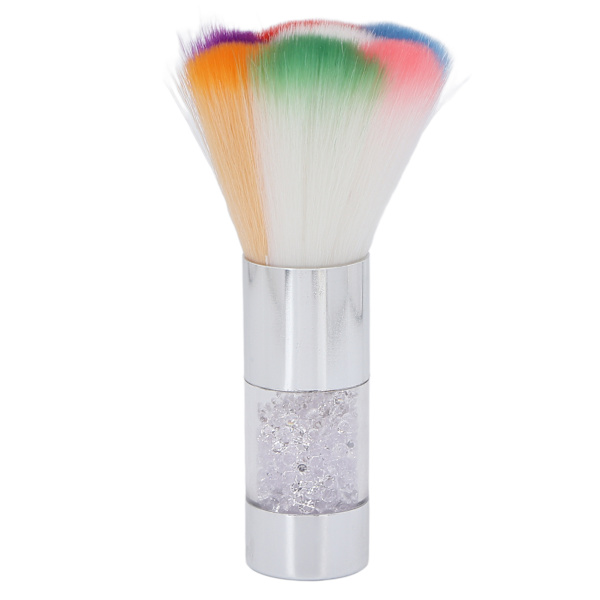 Bärbar enkel färgglad sminkborste Fluffig Blusher-borste Nail Art Dammrengöringsborste Silver