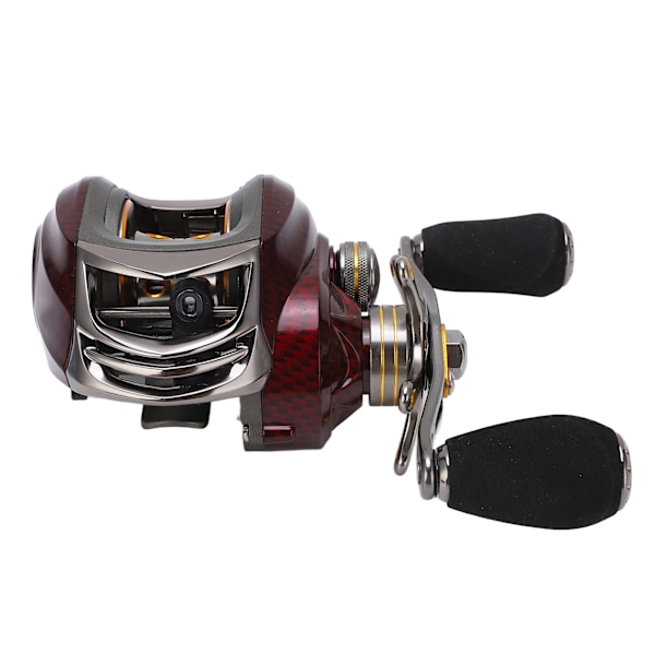 Baitcasting-rulle Metall Dubbelbroms Baitcast Fiskebete Rulle Magnetisk Bromssystem för Fiske Spö Vänsterhänt Rulle