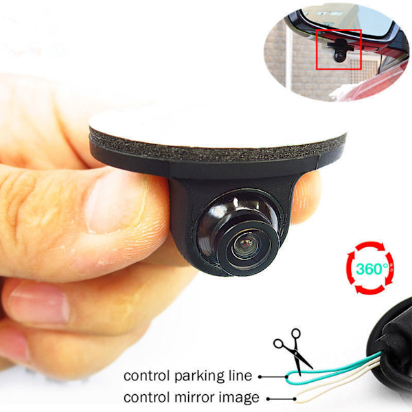 12V Mini CCD Coms HD Nattseende 360° Bil Bakre Fram Sidovy Backup Kamera