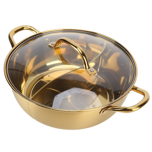 Hot Pot 30,3 cm Diameter 304 Rustfrit Stål Rustfrit Separat Design Mandarin And PotGuld