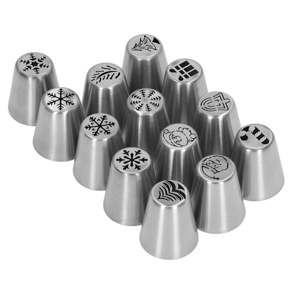 13 stk juleblomster frostspisser dyser i rustfritt stål DIY kake dekorasjon tips for muffins dekorasjon
