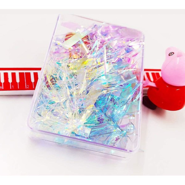 Namotu 3 färger Aurora Glass Paper Nageldekal, populärt reflekterande spegeldesign Trasigt glaspappersnagel 3d trasiga glasbitar DIY Nail Art Decorati