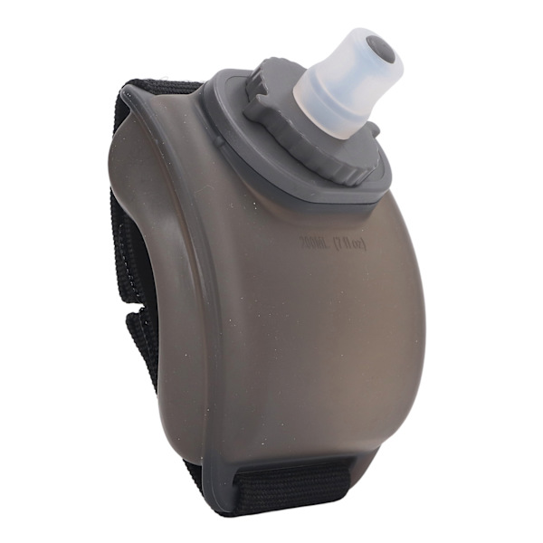 200 ml bärbar vattenflaska för handled Bergsklättring Bärbar utomhussport, bärbar handsfree vattenflaska för handled, halvtransparent svart