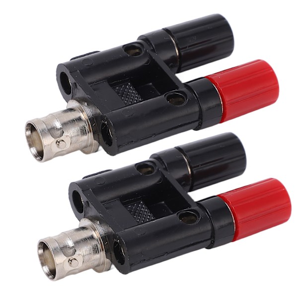 2st BNC hona till 4 mm dubbel banansocket bindande stolpe RF koaxial splitter adapterkontakt