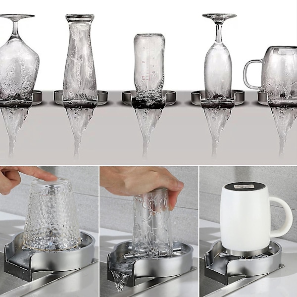 Silver Bar Glass Rinser Set - Automatisk flaska kopp tvättmaskin för kaffekanna