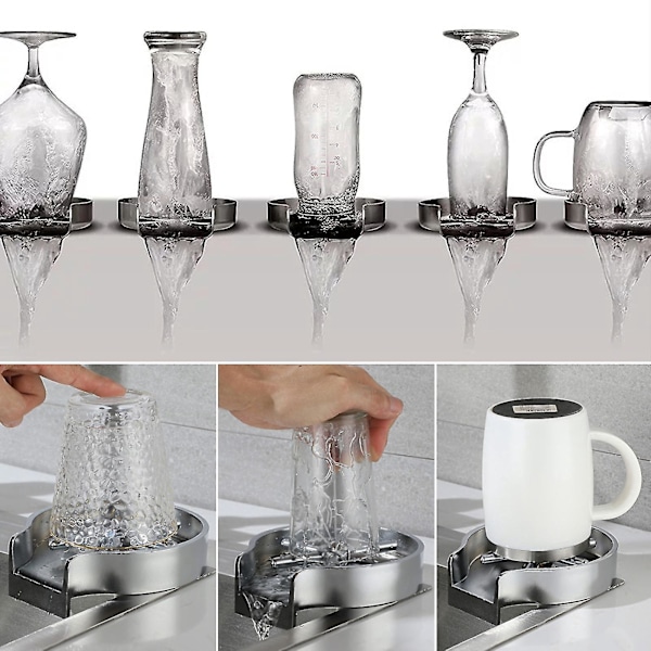 Sølv Bar Glas Skylleanlæg - Automatisk Flaske Kop Vaskemaskine til Kaffekande