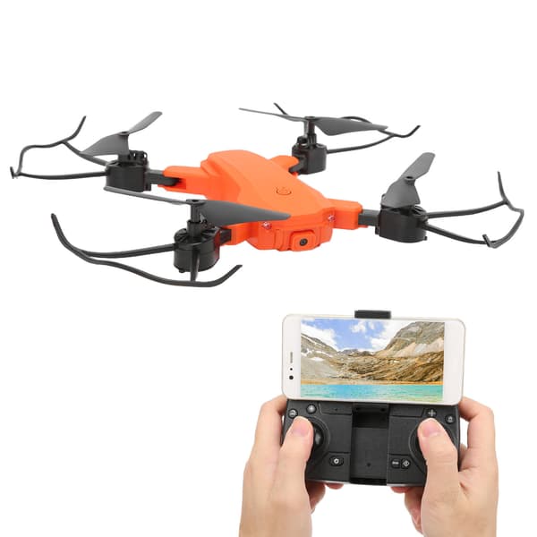 Minidrone til Børn 4K Dobbelt Kamera RC Quadcopter Foldbar Drone Legetøj Understøtter Headless Mode Orange