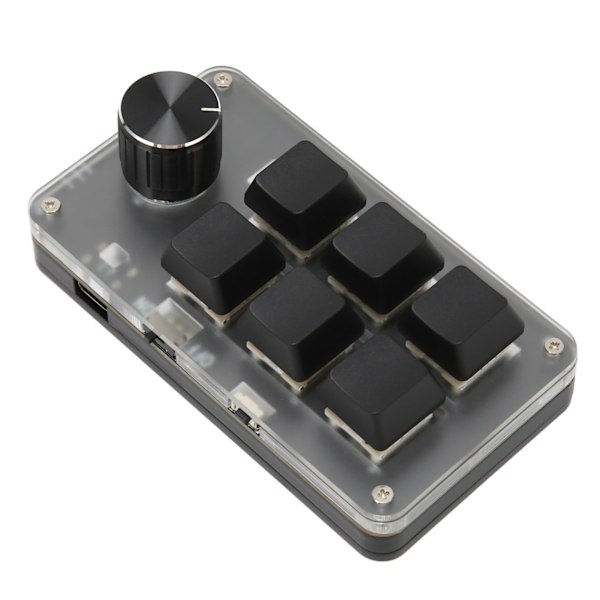 Mini Tangentbord med Knappdesign, Röd Switch, Dubbla Lägen, Plug and Play, Mekaniskt Programmerbart Tangentbord för Spel, Kontor, Media, 6 Tangenter med 1 Knapp