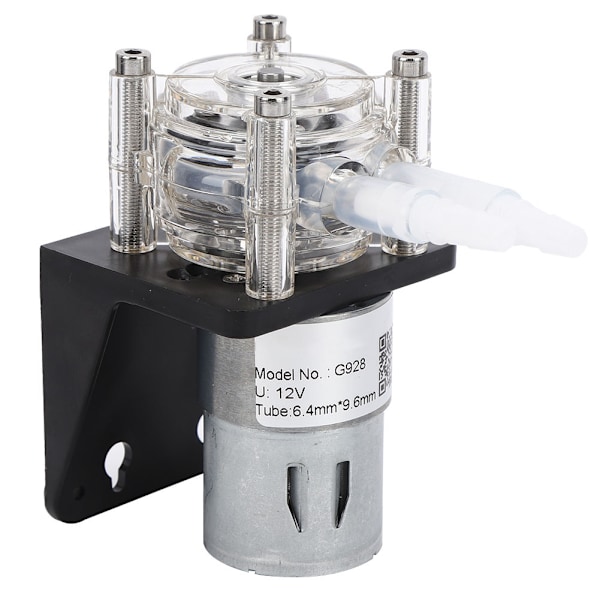Peristaltisk pump högkvalitativt stort flöde korrosionsbeständig med transparent PC-huvud 500mL/min 12V