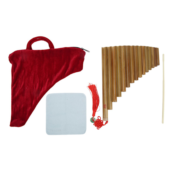 Panflöjt 15 Pipes G Key Traditionellt kinesiskt musikinstrument Panpipes Träblåsinstrument Höger hand