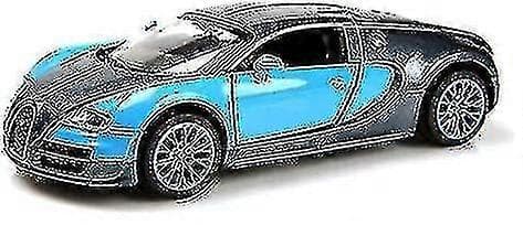 1:32 Bugatti Veyron trykstøbt bil, legeringsmodelbiler, legetøjsbiler til 3 til 12 år, blå