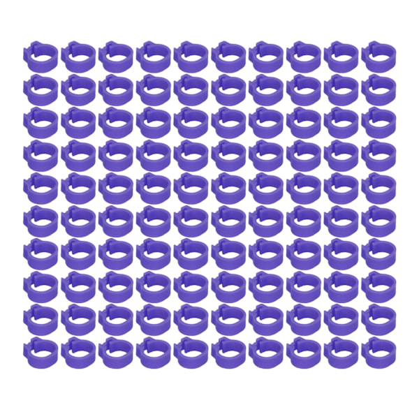 100 STK 8 mm Duvor Identifiering Benringar Fjäderfä Benband Inga ord Duvor Tillbehör Lila
