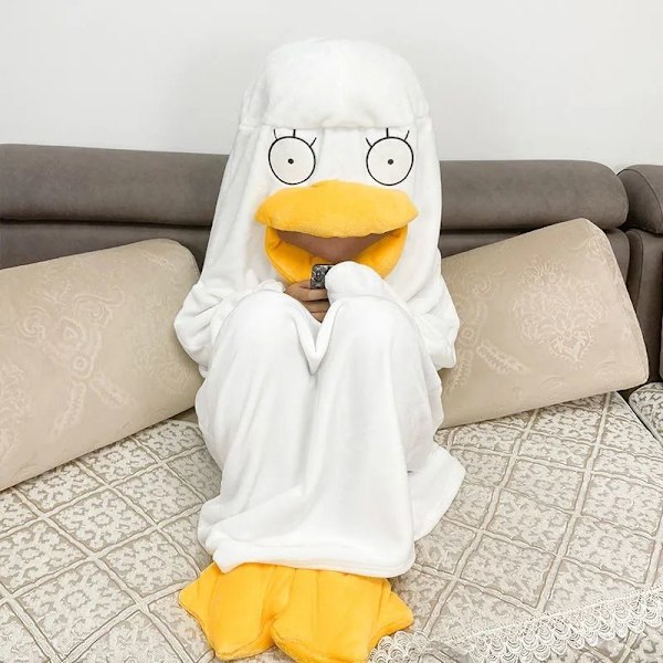 Duck Cosplay Kostymer One Pijamas Lovely Shape Jumpsuit Sovkläder för dagligt bruk Typ1 M