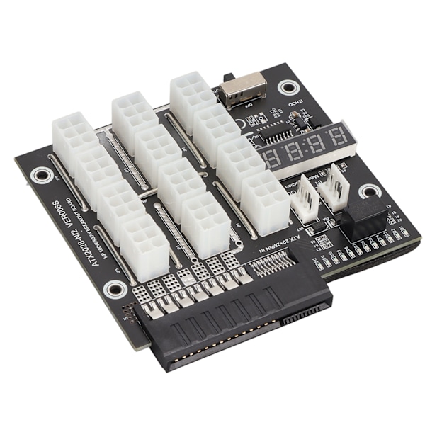 Mining GPU Breakout Board 12 Port 6Pin LED Spenningsvisning 2200Watt 12V Strømforsyningsmodul 800W PSU Breakout Board for HP GPU