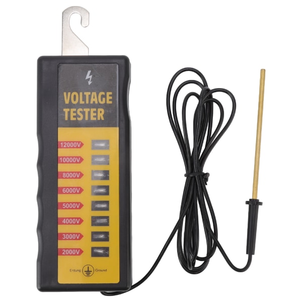 Electric Fence Voltage Tester 8 Neon Lights Maximum 12KV Waterproof Portable Fence Fault Finder for Farms Livestock