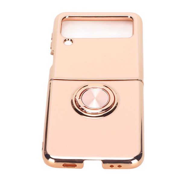 Smartphone Skyddsfodral Magnetiskt telefonskydd för bil med 360 graders rotation Finger Loop Stand för Z Flip 3 ljusrosa