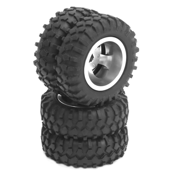 2st RC Twin Däck Hjul Däck 55mm Dia Passform för WPL D12 1/10 Fjärrkontroll TruckSilver