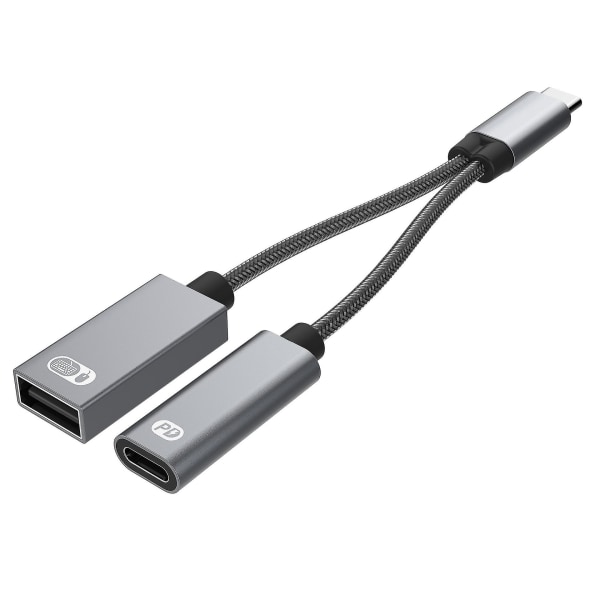 Multifunksjonell Type-c to-i-ett-adapter Pd60w Fast Charge + Otg For Ipad Pro grey