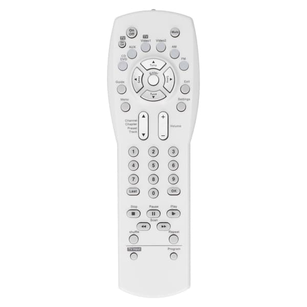 TV/DVD/VCR/AUX/Audio/Video Media Center System Controller til AV 3-2-1-serien Hvid