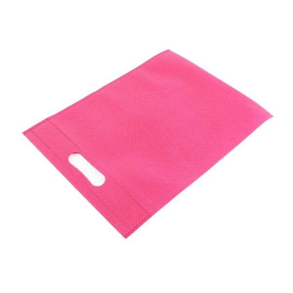 50 kpl Leikatut Ei-kudotut Pussit Ympäristöystävälliset Kangaskassit Litteällä Suulla Ei-kudotut Kangasvaatteet Pussit Rose Red 25x35cm/9.8x13.8in