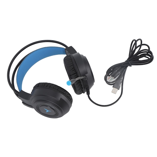 Gaming Headset med RGB-belysning 7.1-kanals surroundljud USB och 3,5 mm dubbla jack-trådbundna spelhörlurar för PC-konsol Laptop Svart
