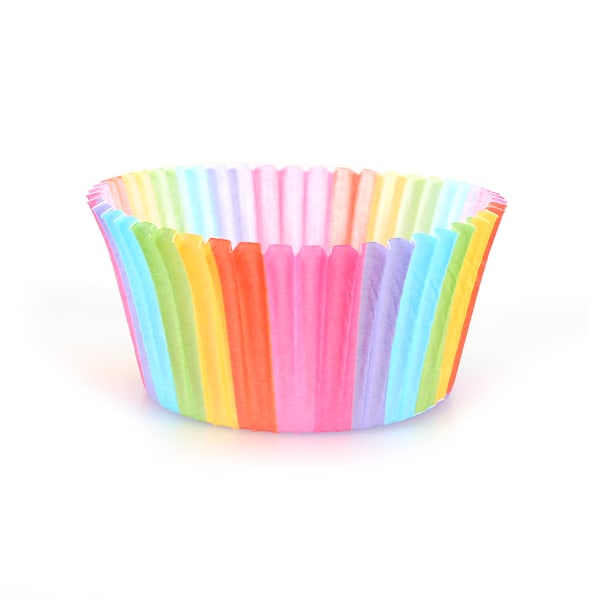 100 st Färgglada Cupcake Liner Cupcake Papper Bakform Muffinsform