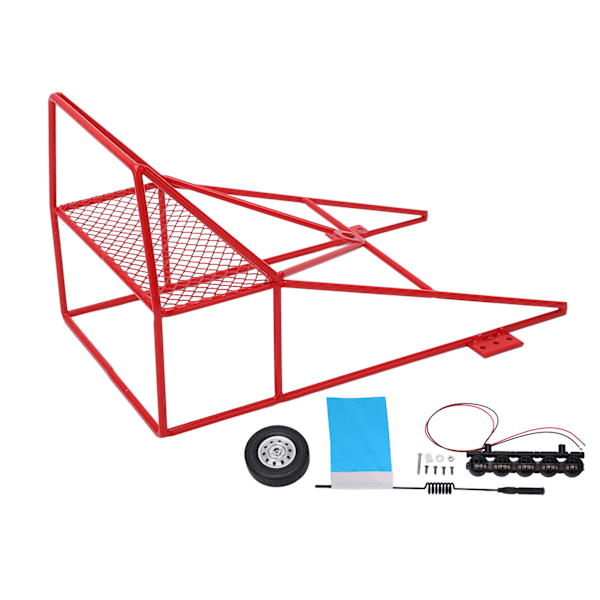RC Bakhenger Dekorasjon i Full Størrelse med Kort Flagg og Taklys for WPL D12 1/10 RC Truck Blå