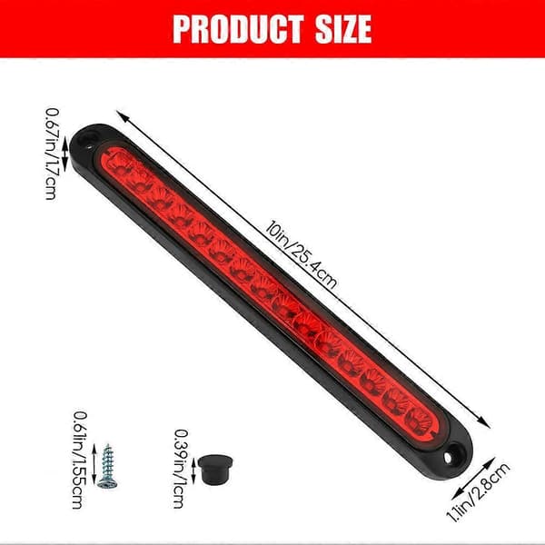 Universellt 15 LED-bromsljus för enkel installation, biltillbehör Red 2pcs