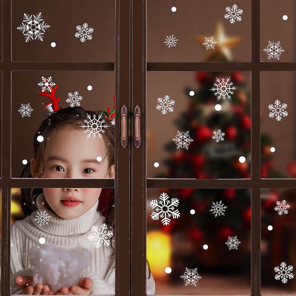 Jul snefnug vinduesmærkat, til vinduesspejldekoration Juleferie festartikler